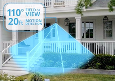 See the camera range from a front porch